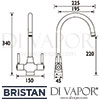 Bristan Monza Easyfit Sink Mixer Kitchen Tap Dimensions